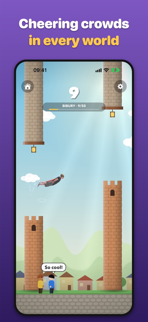 Flying Man screenshot: Castle town world