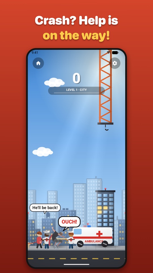 Flying Man Android screenshot: The rescue team helps after a crash