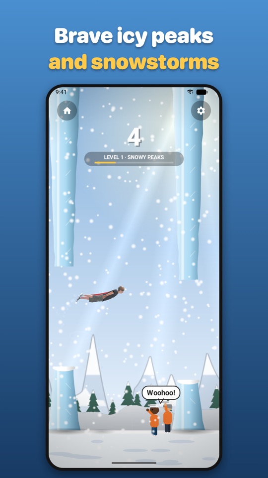 Flying Man Android screenshot: Icy peaks